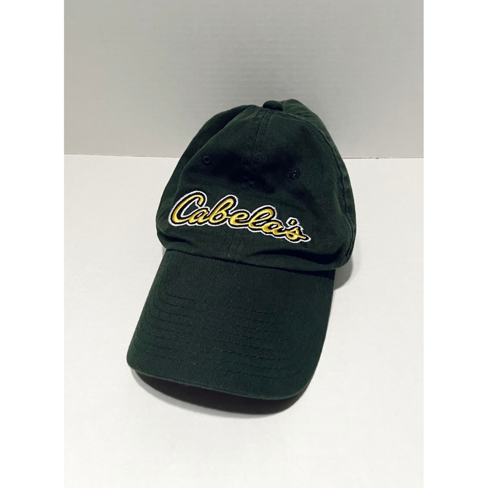 Cabela's Mens Dark Green Strap Back Embroidered‎ Baseball Cap One Size
